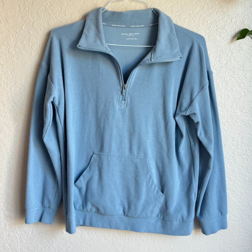 Marc New York Andrew Marc Quarter Zip Pullover – Blue Womens M